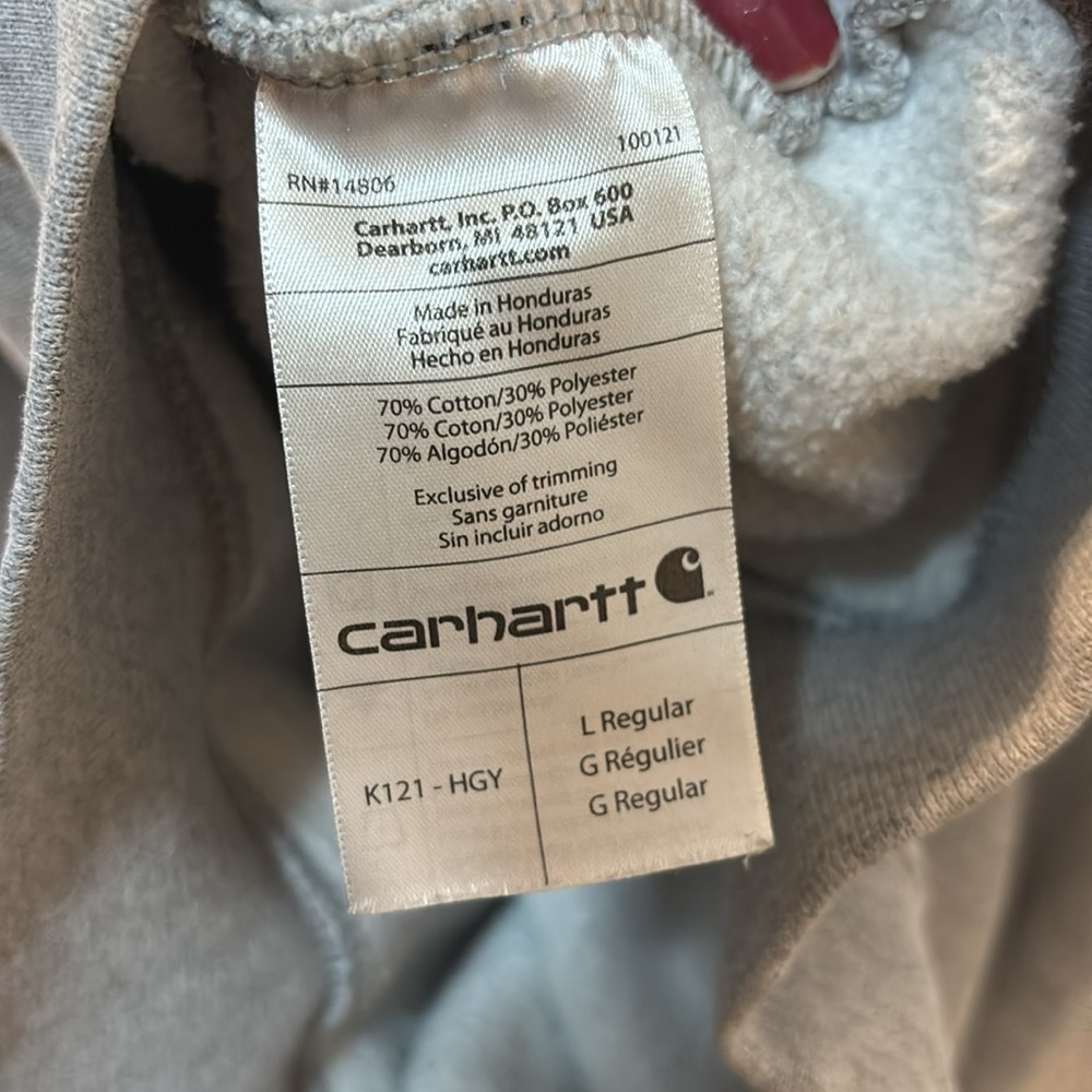 Carhartt Men's Gray Hooded Sweatshirt - Picture 6 of 6